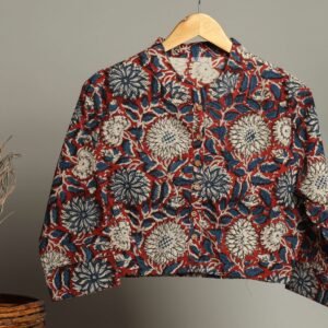 Handmade Block Print Cotton for Women ? Ethnic Floral Printed Top with Long Sleeves